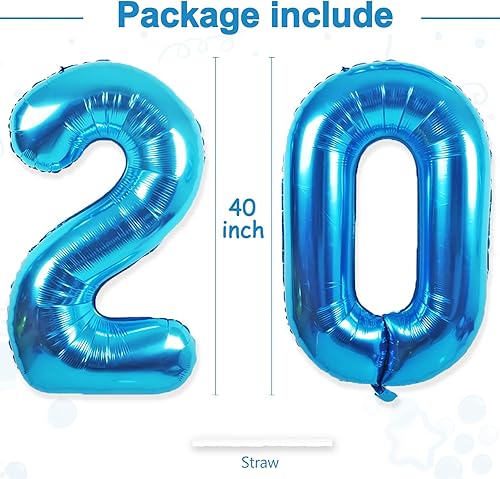 Miniatura 10 de Globos gigantes de papel aluminio azul con el número 13, globos gigantes de helio del número 13 o 31 para decoraciones de cumpleaños de 13 y 31