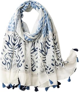 Ladies Scarf Lightweight Soft Large Long Colourful with Tassel Women's S...