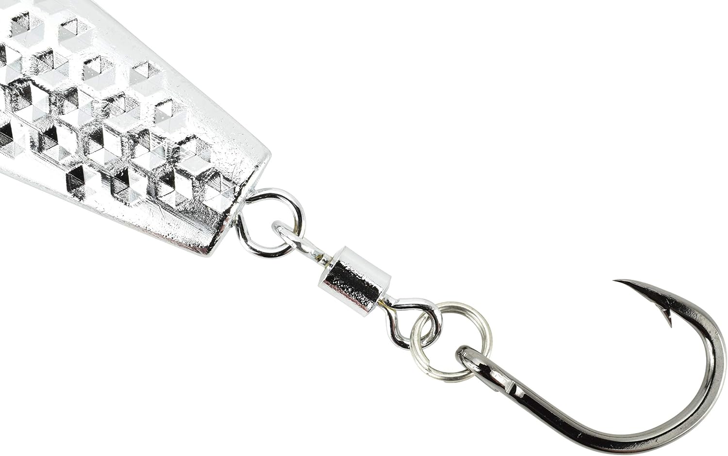 2-8oz Chrome Hammered Hex Diamond Jig - 2 Pack - 3 Sizes to Choose from