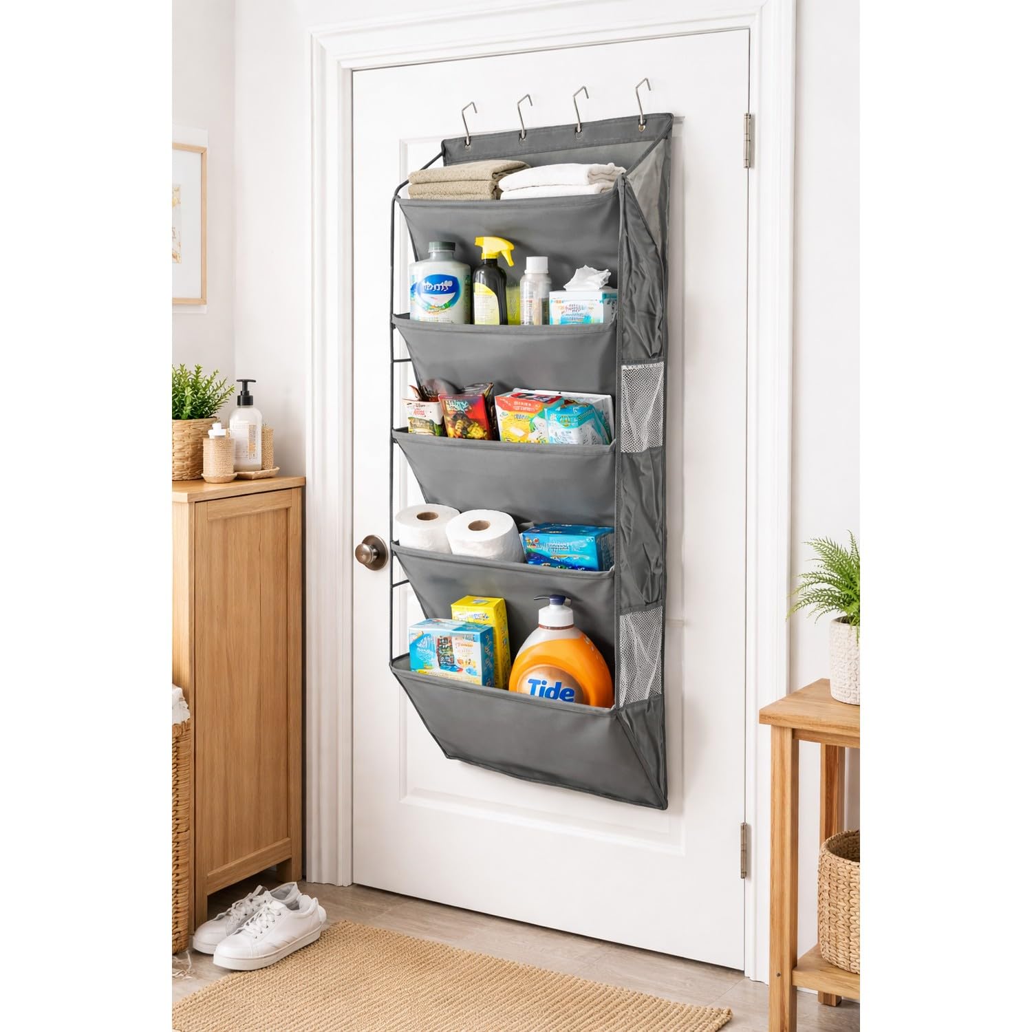 COOKIVA Over The Door Shoe Organizer | Sturdy Hanging Door Shoe Rack for Closet, Bedroom & Clothing Storage 4