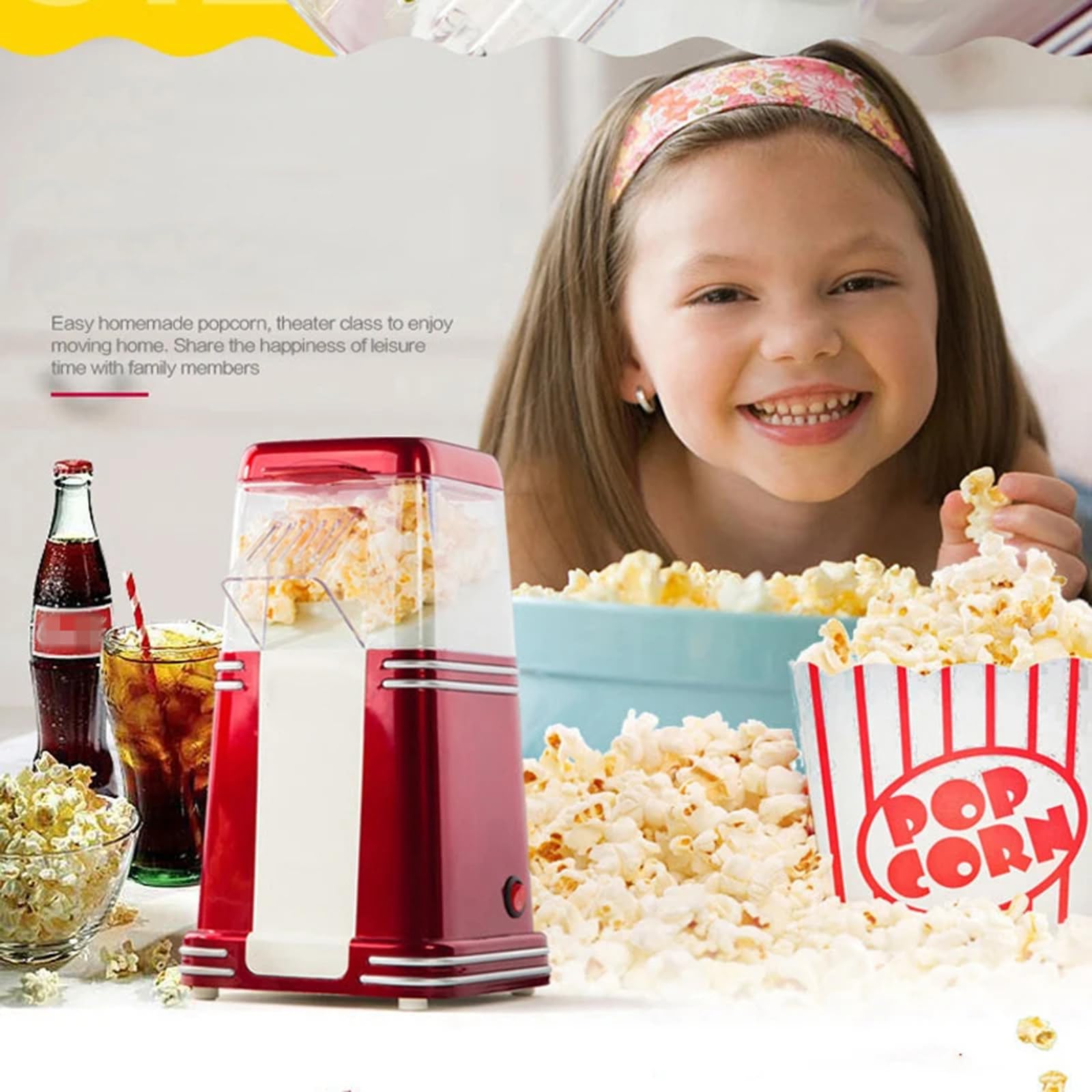 Mini Palomitas de maíz clásicas, Palomitas de maíz Dobles Retro, Palomitas de maíz caseras, Palomitas de maíz Autoadhesivas Que Pueden Agregar azúcar y Aceite