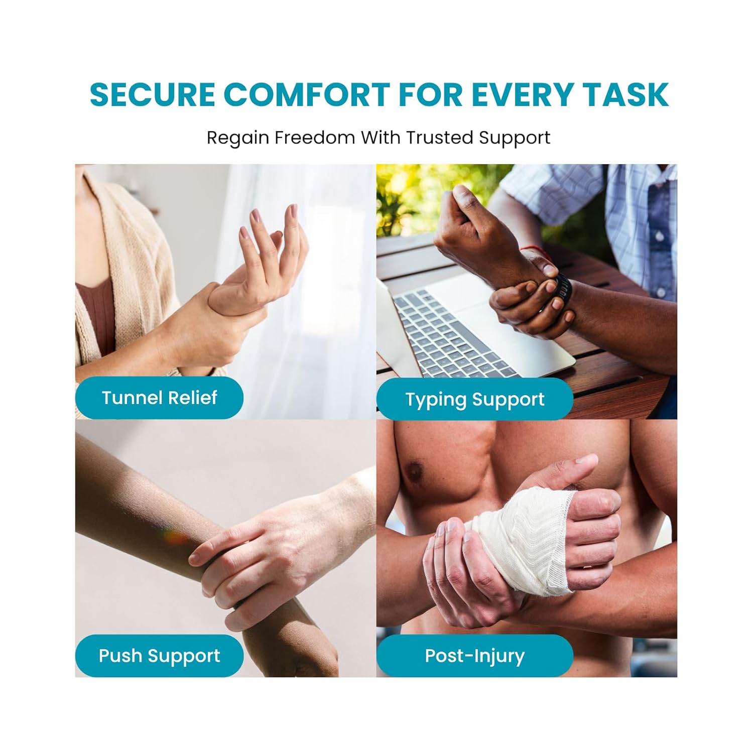 Q-Fit Thumb & Wrist Splint | Anatomical Stabilizer with BOA Q-Fit Compression System for Carpal Tunnel, TFCC Injury & Thumb Instability | Adjustable Aluminum Palmar Splint for Targeted Support | Medium Left