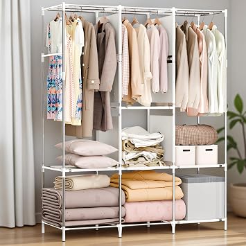 BAOKALER Portable Closet, Storage Organizer Wardrobe for Hanging Clothes