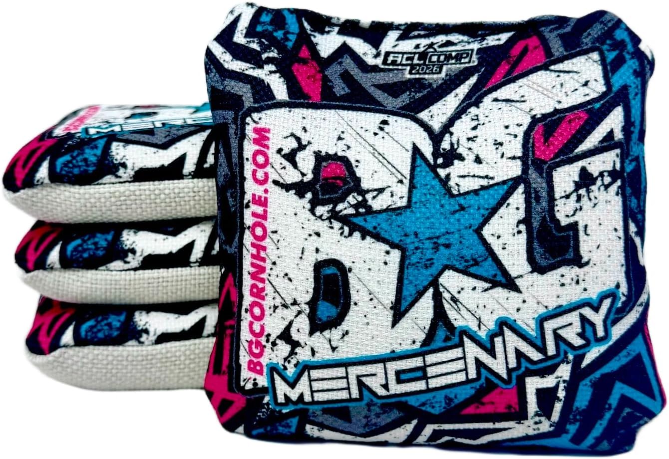 BG Mercenary Cornhole Bags - ACL Pro League Approved, Fast Hole-Seeking Set of 4, Exclusive Amazon
