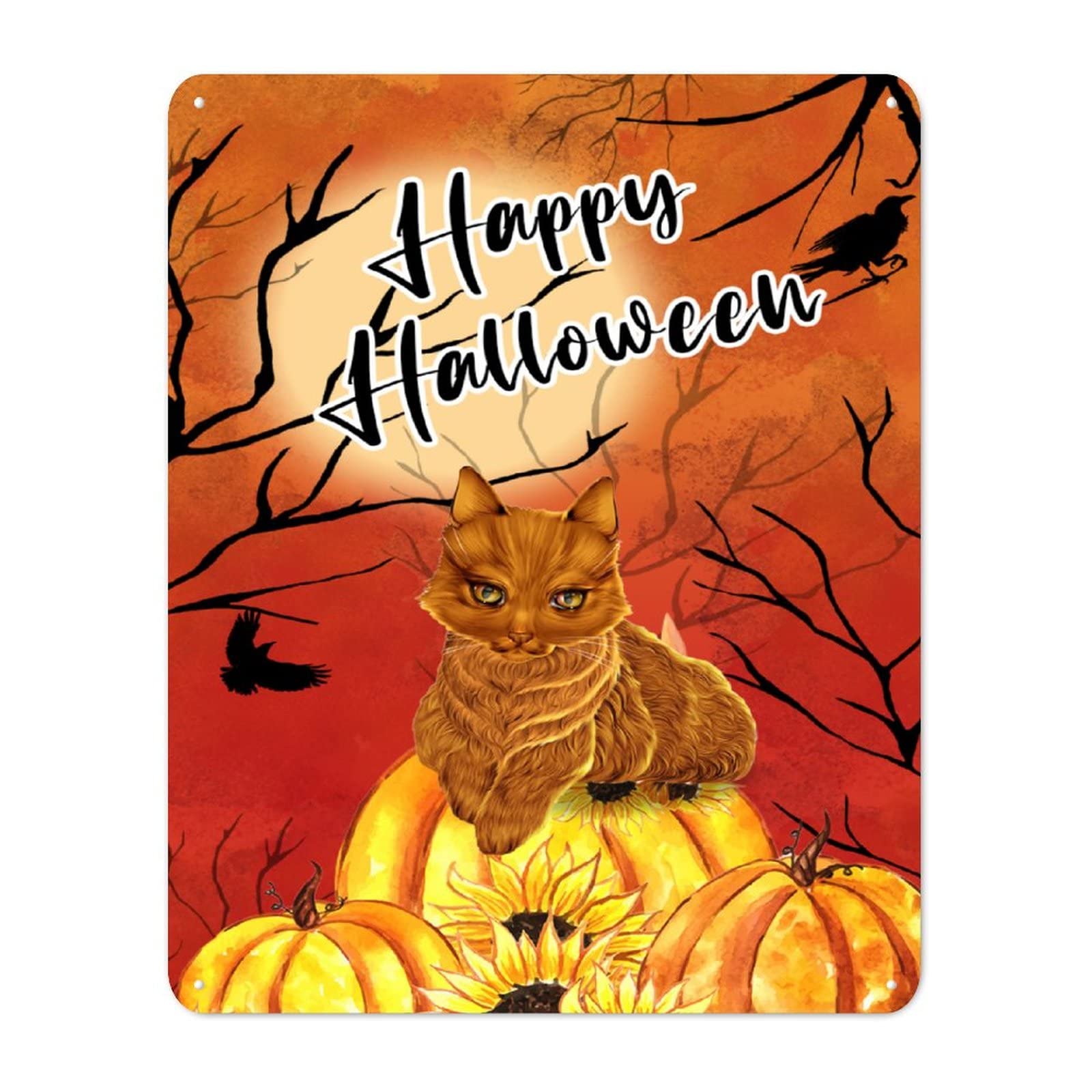 Plaque en métal Halloween citrouille pour créer une ambiance de café rétro