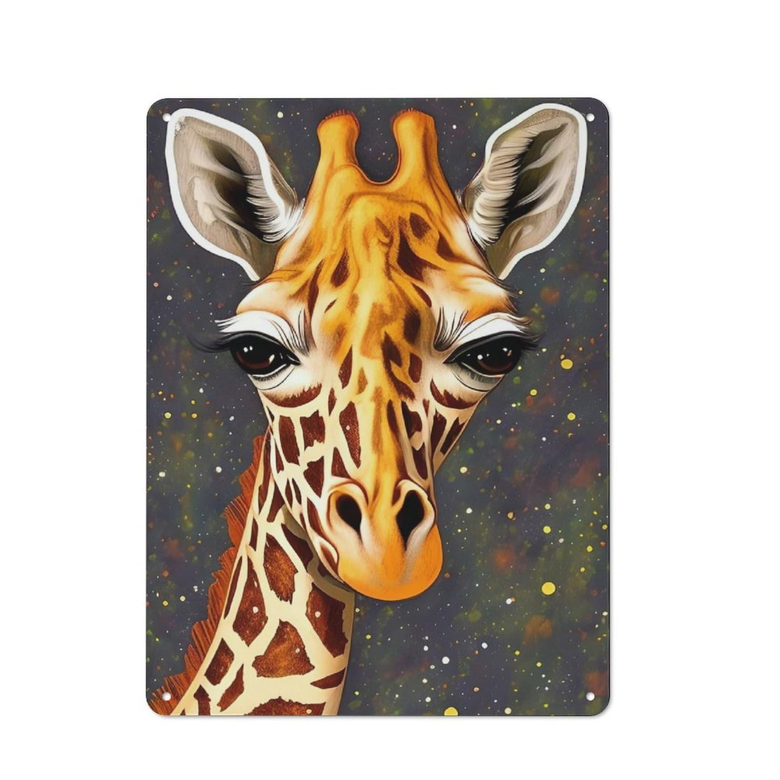 Giraffe Animal Portrait Vintage Metal Sign 40x30cm, Retro Classic Pub Decor for Cafe, Pub, Workshop Or Home Bar