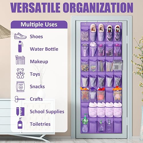 Miniatura 4 de Organizador de zapatos sobre la puerta, 35 bolsillos de malla duraderos, organizador de zapatos para colgar, zapatero para puerta, armario, entrada,