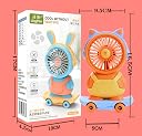 Spiaty Cute Skateboard USB Rechargeable Handheld Mini Fan Outdoor Portable Small Electric Fan, Orange gallery image