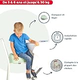THERMOBABY - Easy Chair Booster - Booster seat - Child from 3 to 6 Years (or up to 30 kg) - Comfortable - Lightweight and Portable - Easy to Install - Celadon Green - Made in France - 4
