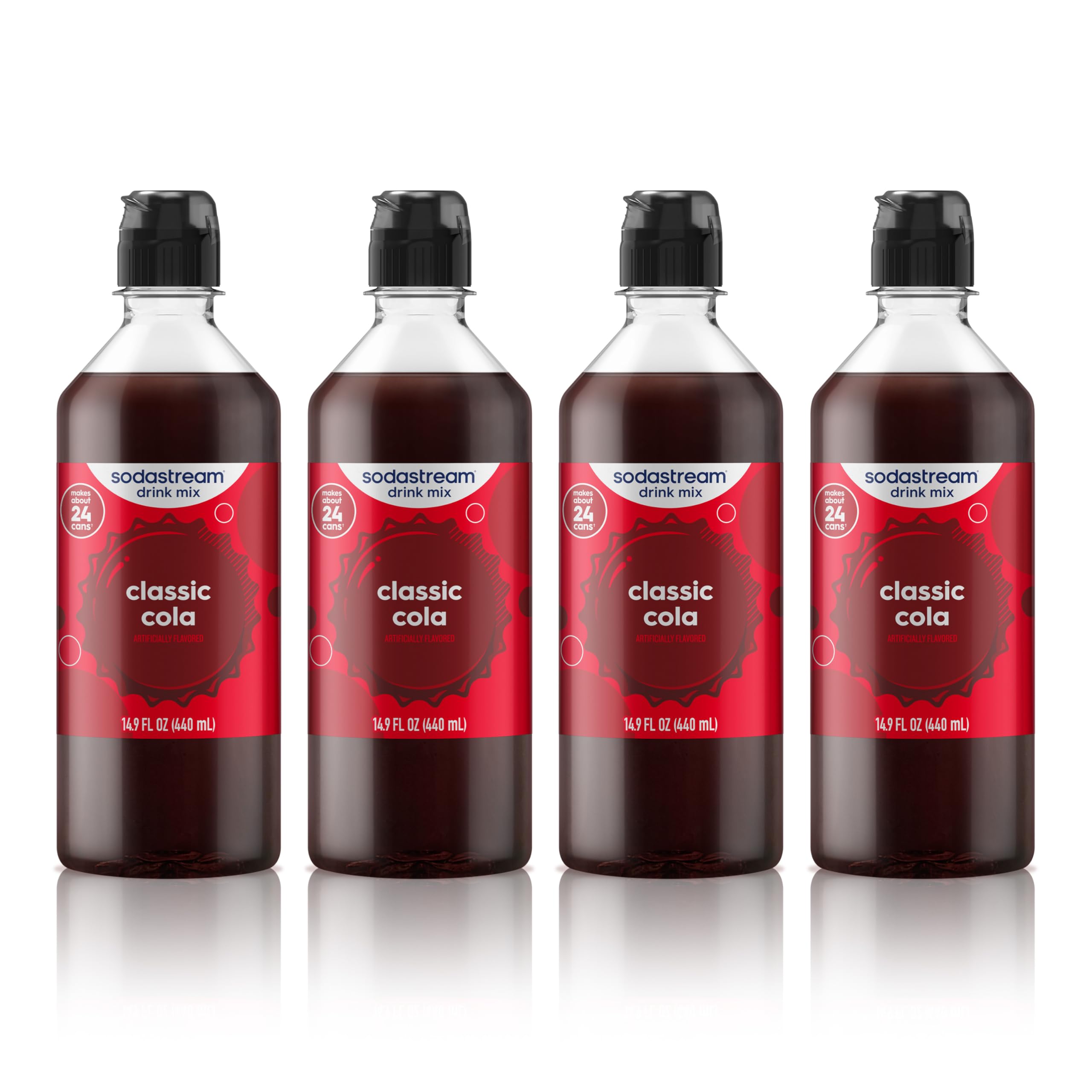SodaStream Classics Cola New Pour Bottle, 14.9 Fl Oz (Pack of 4)