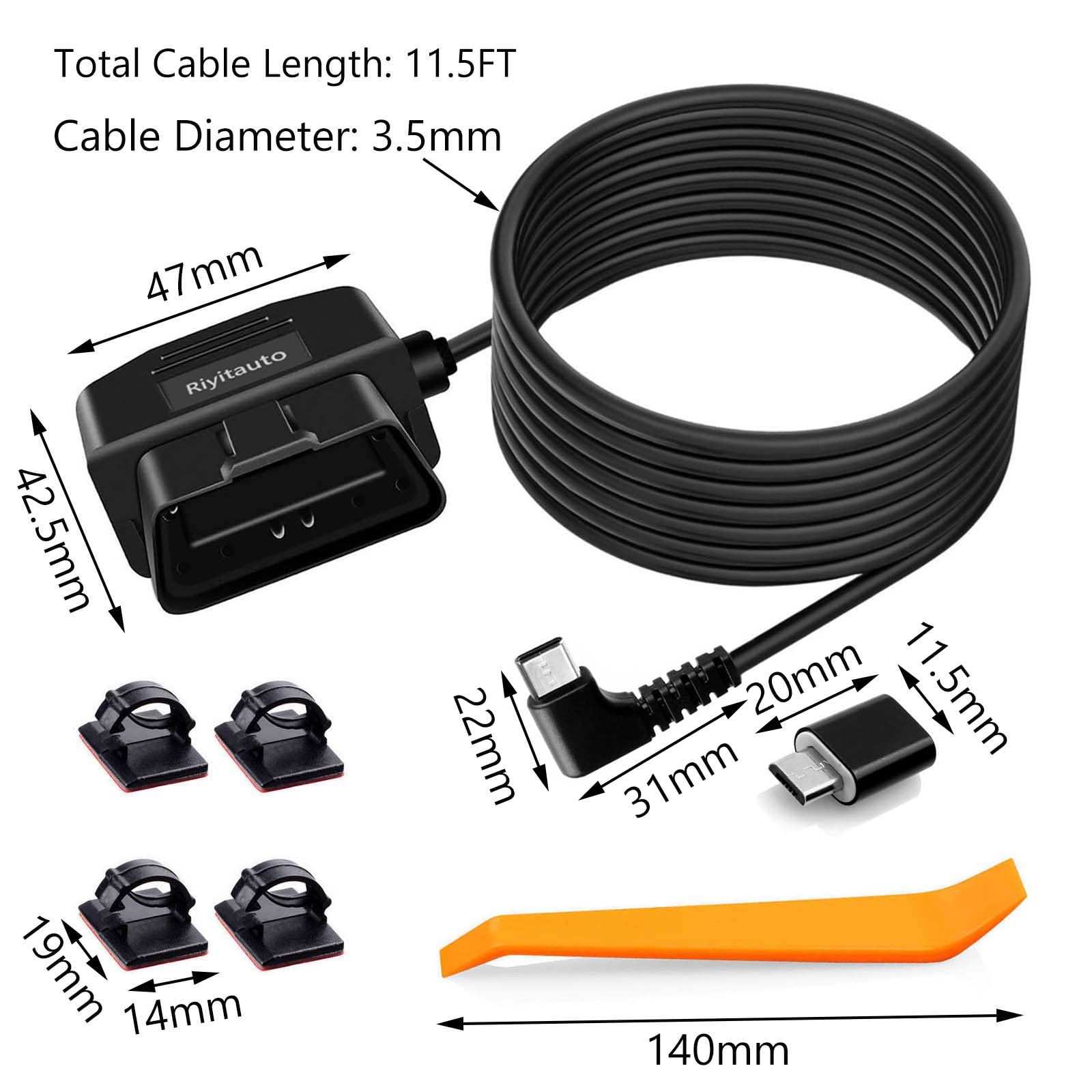Amazon.com: Riyitauto Dash Camera OBD Hardwire Kit OBD Power Cable
