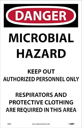 NMC D895 Danger - Microbial Hazard Security Sign