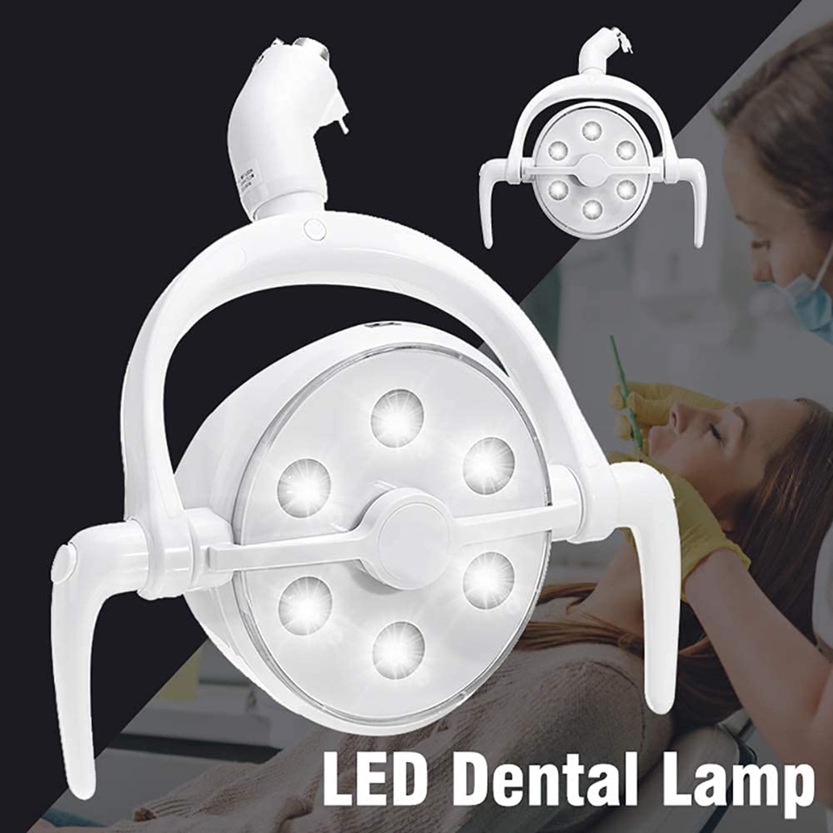 SenhE Dental LED Munduntersuchungsleuchte, Dental Mundlicht, Kaltlicht-Schattenlose Chirurgische Oraluntersuchungs Sensorlampe, Für Dental, Oral, Ambulante OP-Leuchte, 22 mm/26 mm