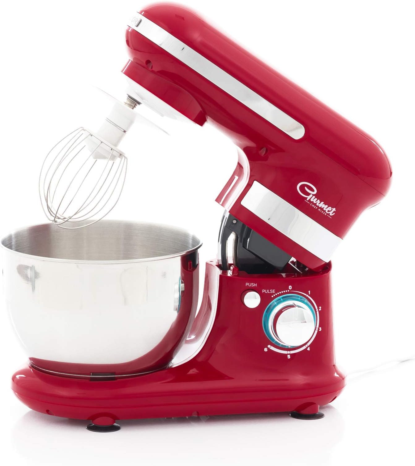 Sencor European Style 300 Watt Stand Mixer with 3 Specialized Attachments, Red