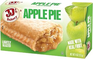 JJ's Bakery Apple Snack Pies - Nut-Free, Kosher Parve, Fresh-Baked Individual Desserts, 4oz Pack of 6 for On-the-Go Snacking