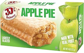 JJ's Bakery Apple Snack Pies, Individual Dessert, Fresh-Baked, Perfect for Snacks, Nut-Free, Kosher Parve, 4 Oz Each (Pack of 6)