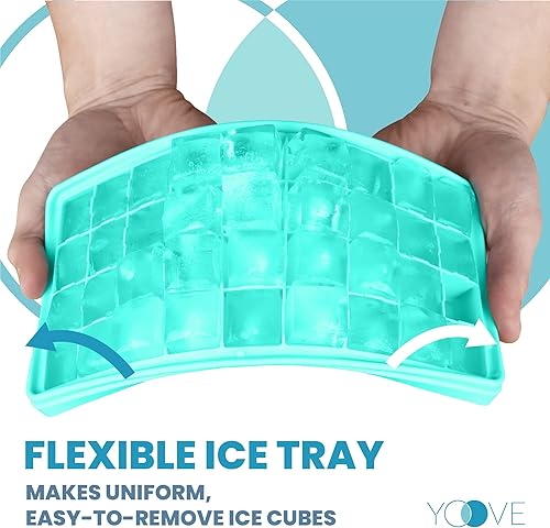 Miniatura 6 de Bandeja para cubitos de hielo con tapa y contenedor, bandeja de silicona sin BPA para cubitos de hielo con tapa, recipiente y cuchara, bandeja de