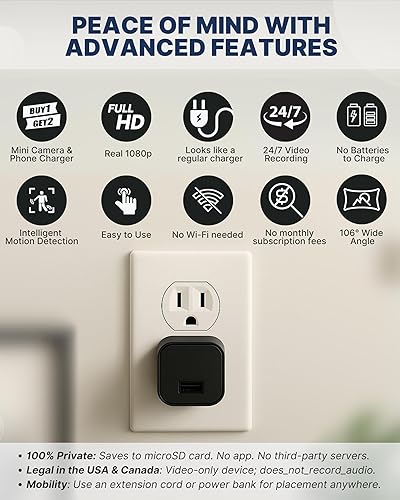 Miniatura 3 de DIVINEEAGLE Cámara domo Full HD  Cámara para mascotas  Enchufe confiable premium 1080p con detección de movimiento  Fácil configuración sin WiFi y