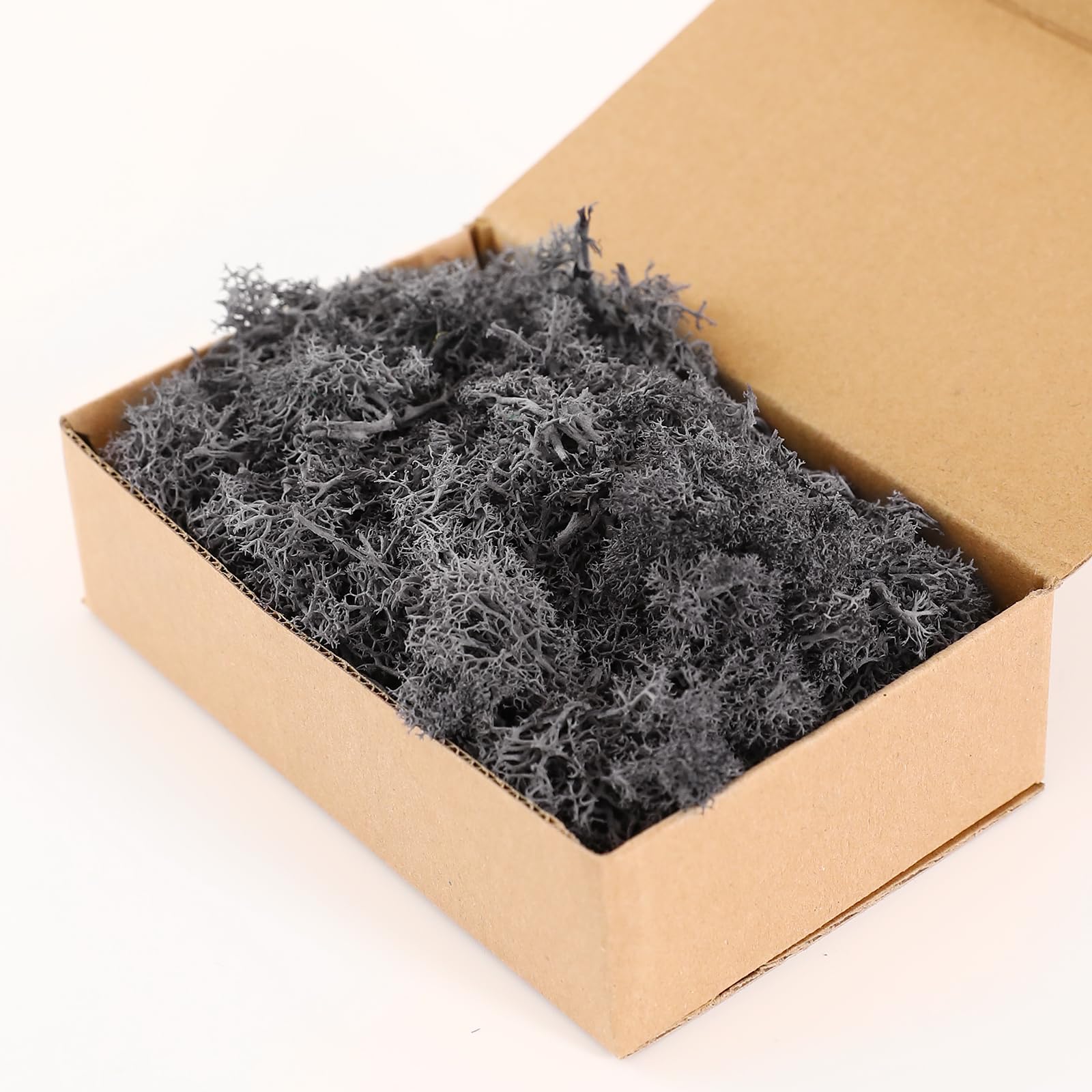 Dallisten Moss Preserved, Craft Reindeer Green Decorative Moss for Enchanted Forest Decorations, Fairy Garden, Party, Art Wall, Indoor Potted Plants,Table, Terrariums, Bonsai Decor (Grey,3.6OZ)