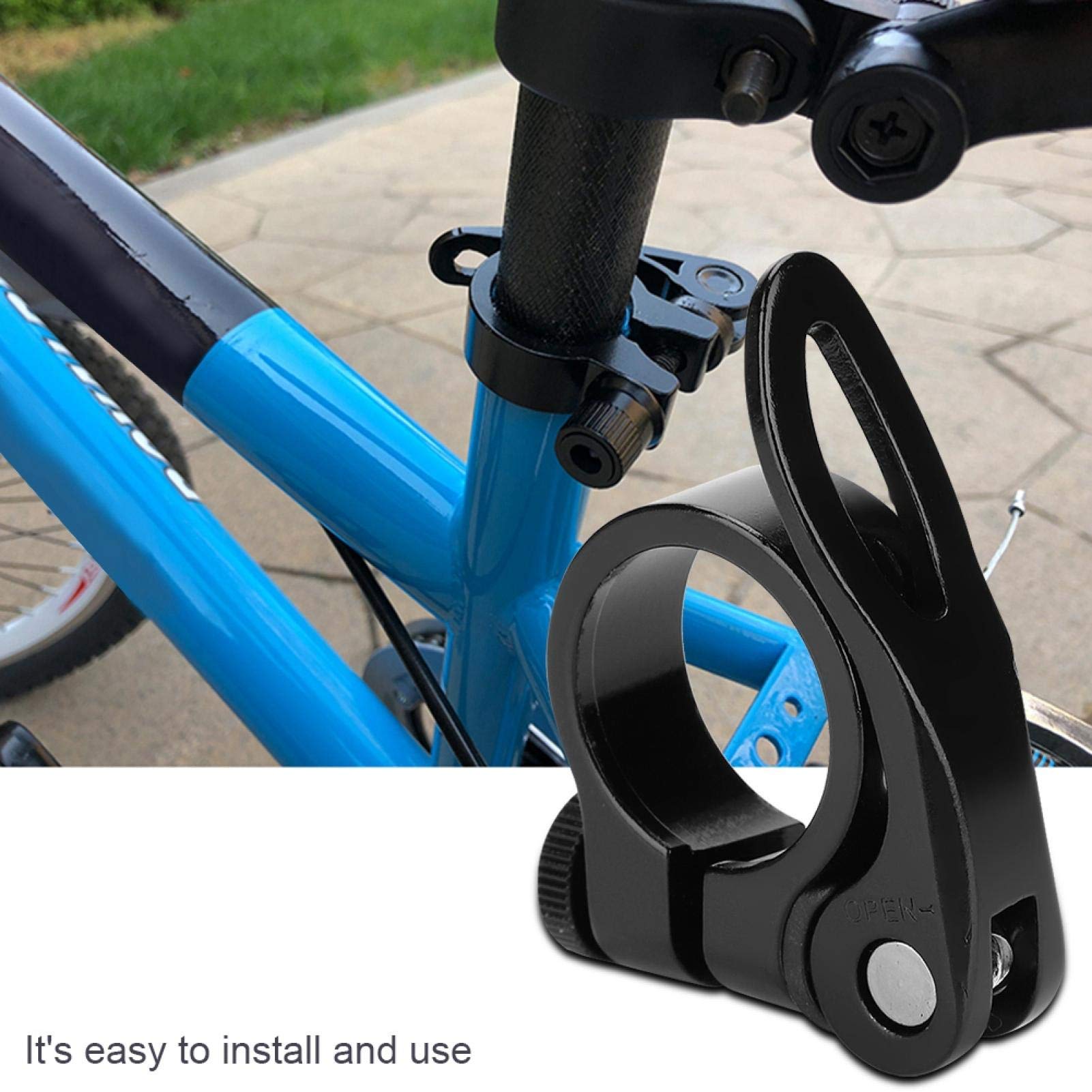 Abrazadera para tija de sillín de bicicleta, Collar de tija de sillín de liberación rápida de bicicleta de aleación de aluminio, 25,4 mm / 1,0 pulgadas, Abrazadera de tija de sillín Piezas(black)