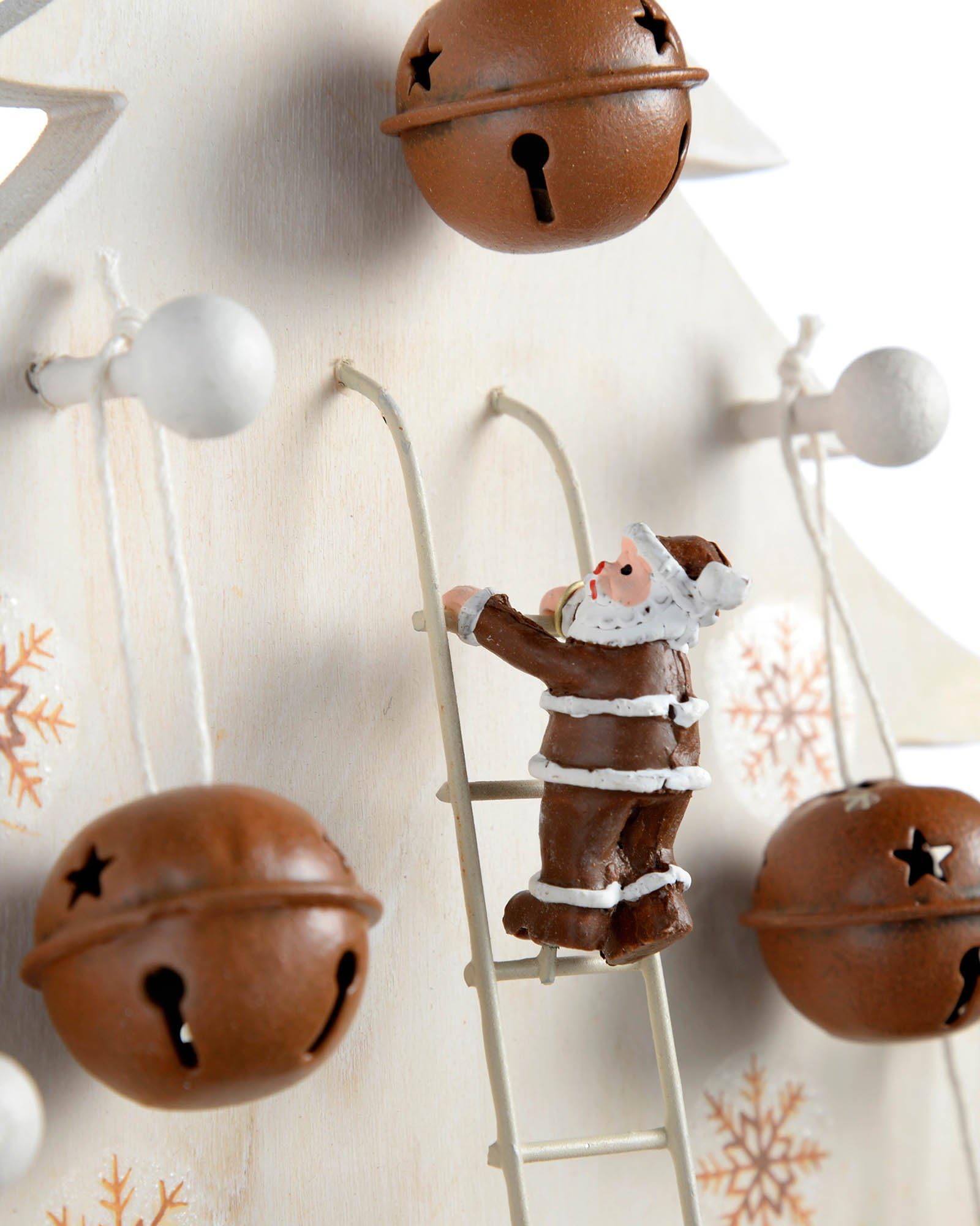 WeRChristmas – Árbol de Madera Calendario de adviento de Navidad, Natural, Beige, 40 cm
