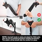 SHOPPINGALL Dual Gas Spring 2 in1 Monitor & Laptop OR Double Monitors Mount Stand with 2 Swing Arms for 15"-32" Monitors, Both Desk Clamp and Grommet Mounting Options in The Box - SA-LH08-Black