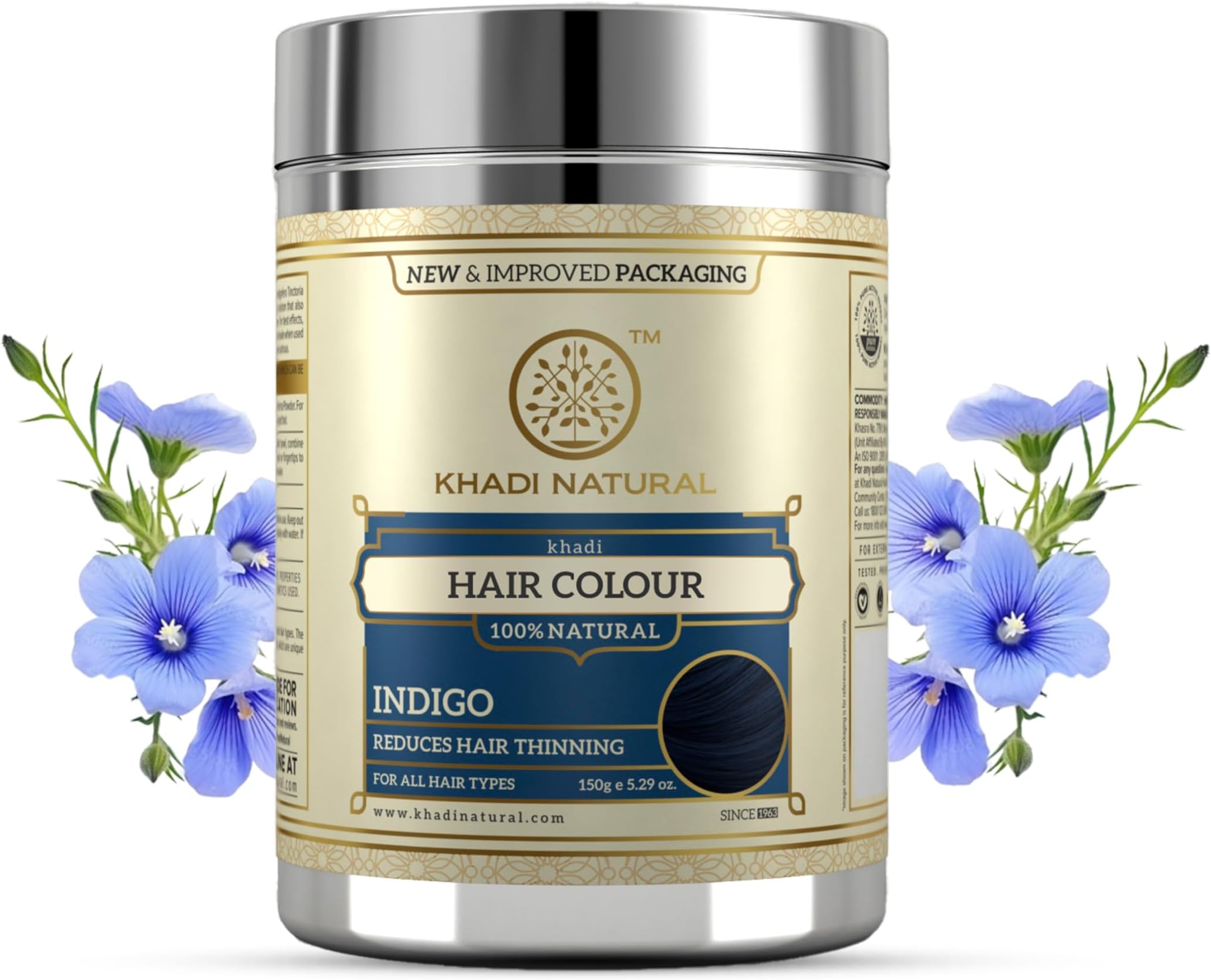 Herbal Indigo Hair Color Powder for Grey Coverage | Natural Hair Dye for Men & Women | Helps Strengthen Hair & Add Natural Shine | Deep Indigo Shade | No Ammonia & No PPD | Herbal Formula | Suitable for All Hair Types | 150g