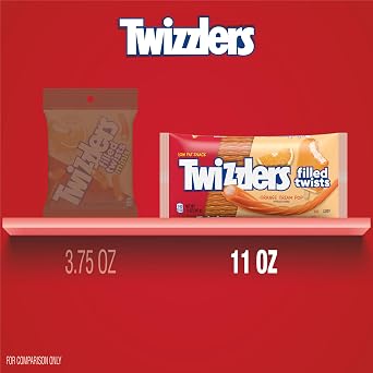 TWIZZLERS Filled Twists Orange Cream Pop Flavored, Chewy Candy Bags, 11 oz (12 Count)
