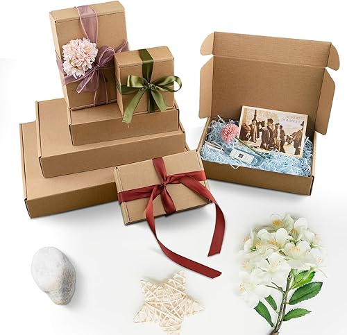 Miniatura 7 de Golden State Art, Cajas de envío superior de 11 x 9 x 3 pulgadas para embalaje de pequeñas empresas, cajas de regalo de cartón marrón medianas para