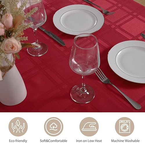 Miniatura 88 de JUCFHY - Mantel rectangular marroquí de tela jacquard a prueba de derrames y resistente al agua y al aceite, mantel decorativo para uso exterior e