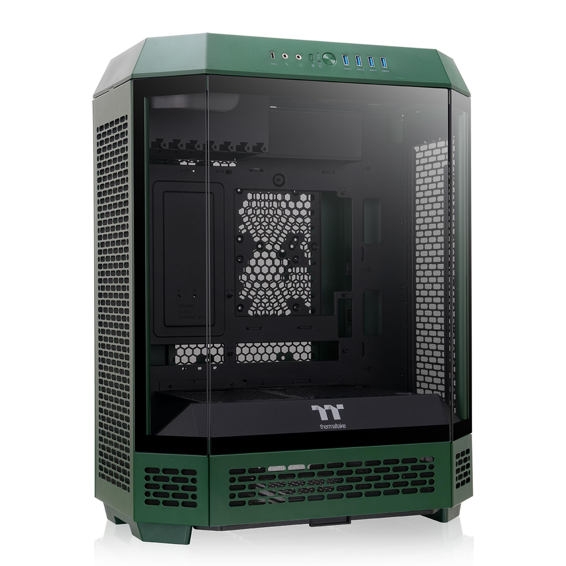 Thermaltake Tower 600 Racing Green Mid Tower; 2x140mm CT Fans Included; 420mm Radiator Support; 400mm GPU Clearance; Hidden Connector Support; Rotatable PCIe Slots; CA-1Z1-00MCWN-00