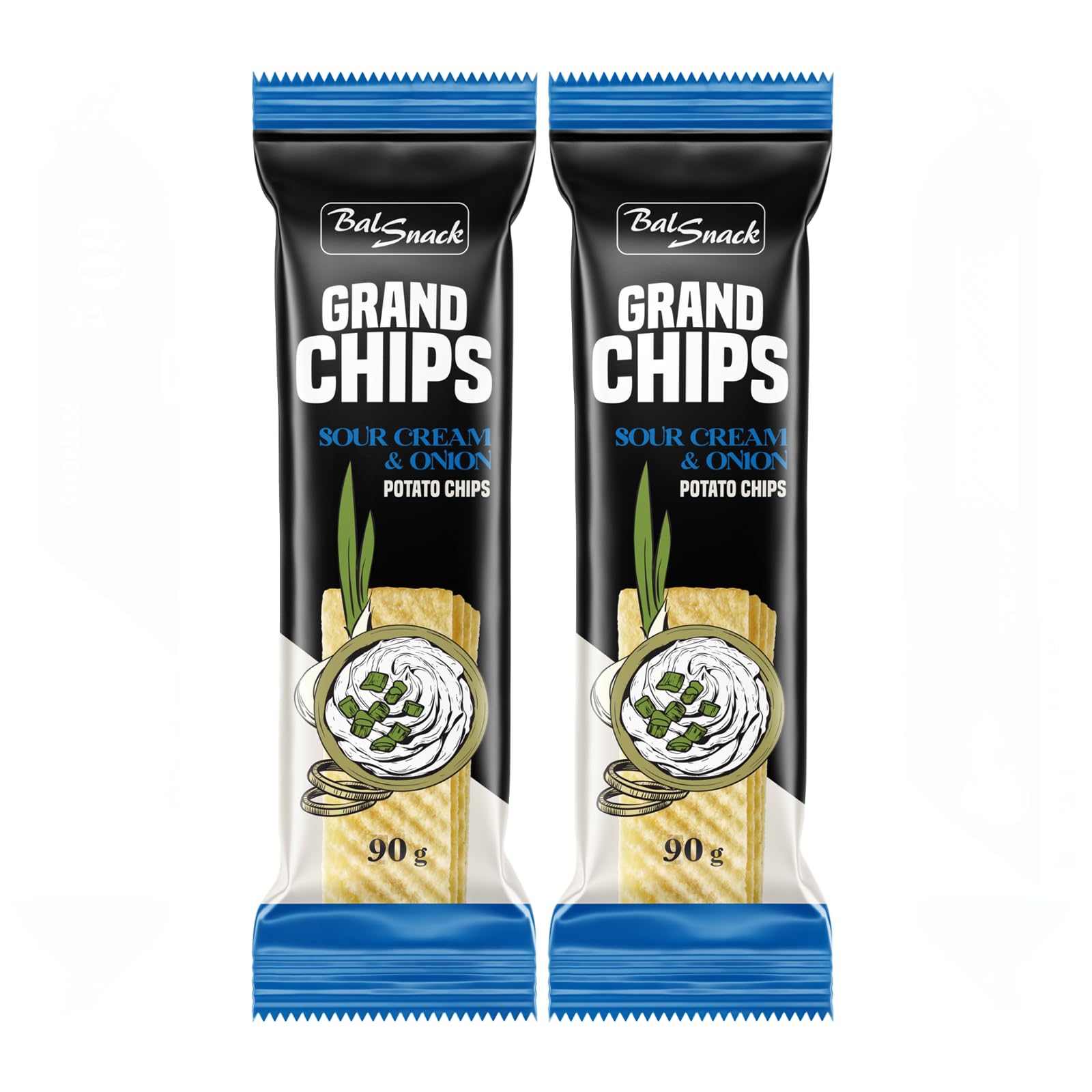 GRAND CHIPS Sour Cream & Onion Flavoured Potato Chips 90 g | Crunchy & Crispy Snack with Creamy & Savoury Taste | Convenient Ready-to-Eat Pack for House Parties, Travel & Anytime Snacking (Pack of 2)-image-16