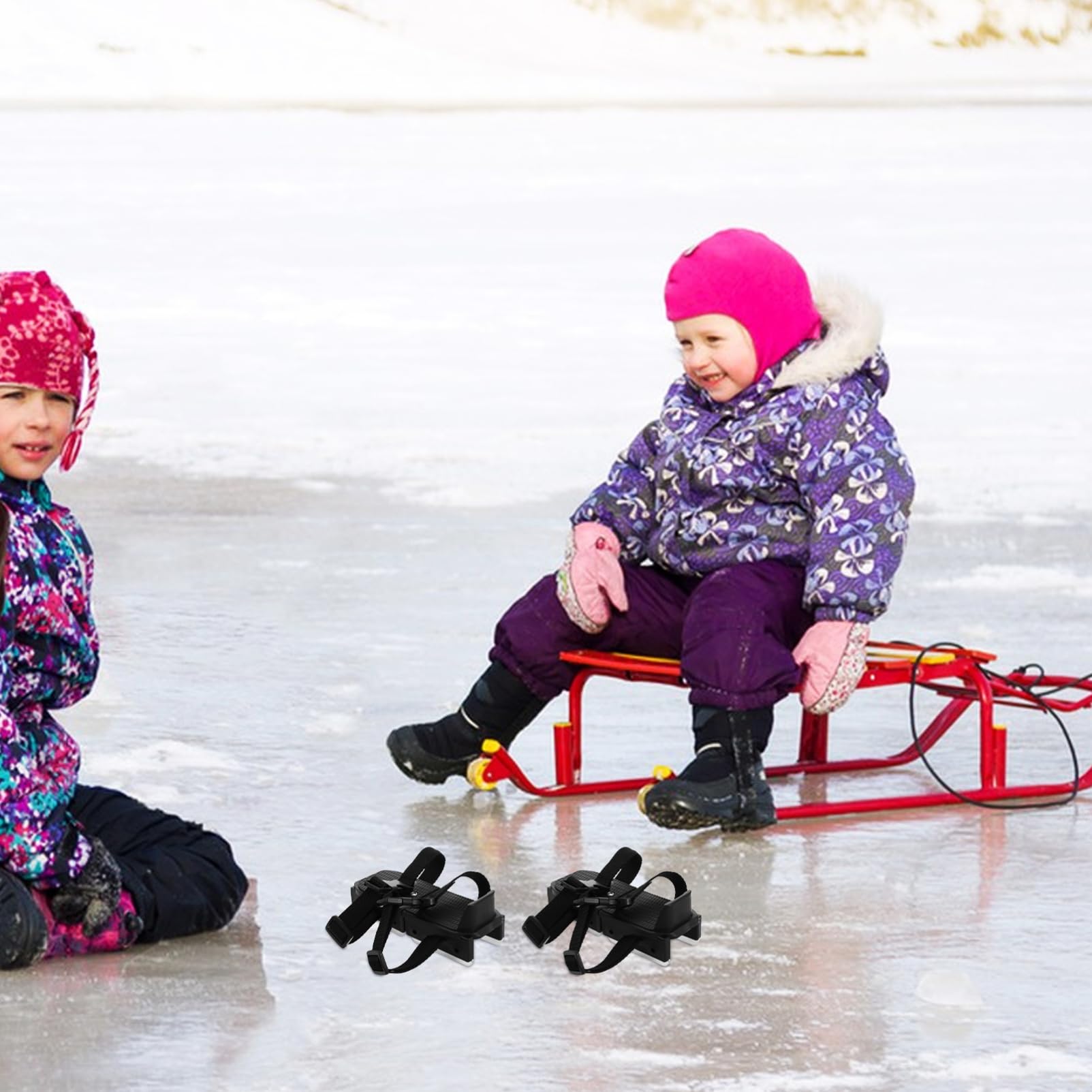 Verstellbare Eislaufschuhe für Kinder und Anfänger, 1 Paar Schwarz