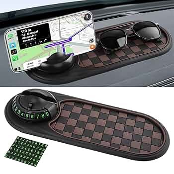 Multifunction Car Anti-Slip Mat Auto Phone Holder,Universal Multifunction Car Dashboard Anti-Slip Mat,Car Dash Accessories Anti Slip Mat With Phone Holder (Blue