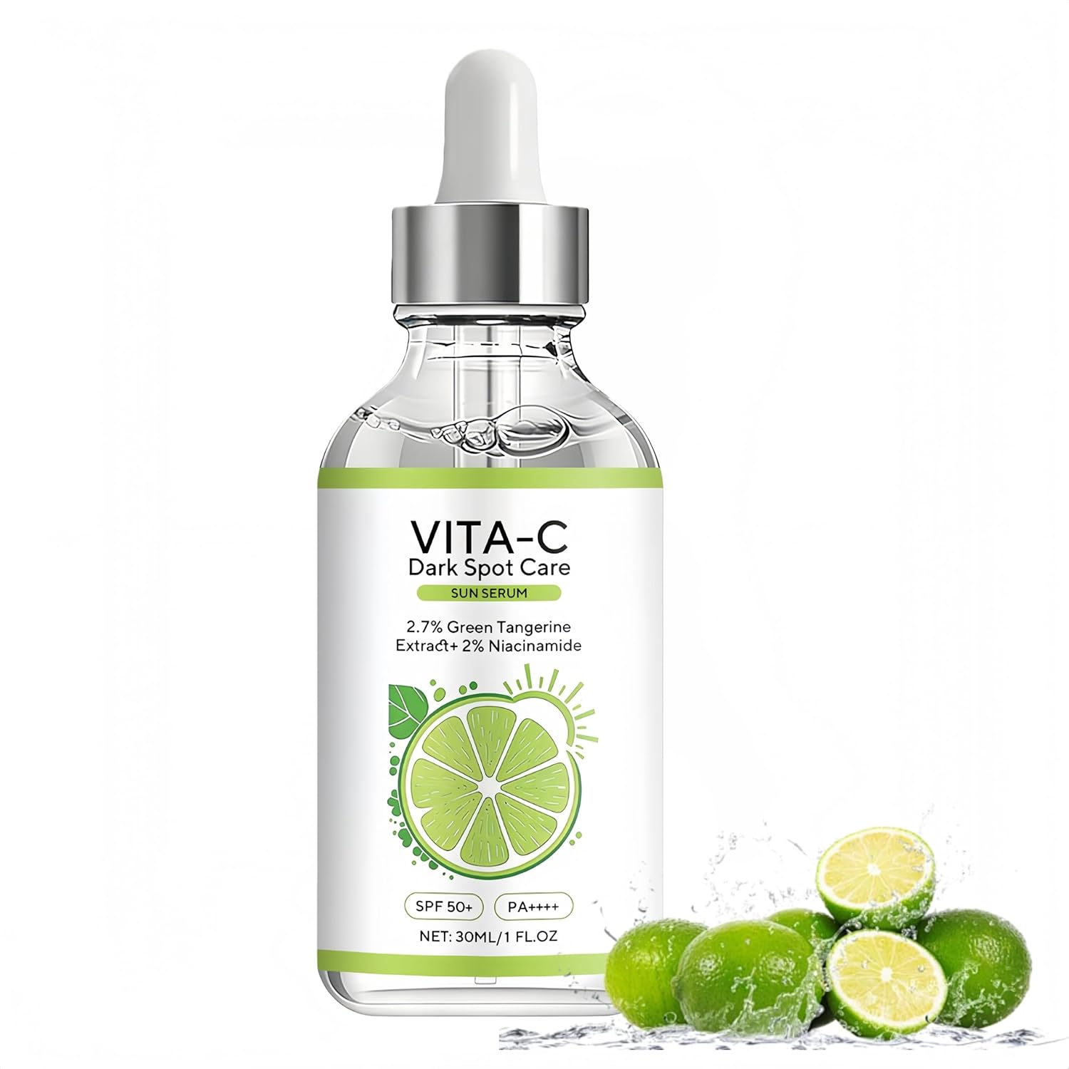 Vitamin C Serum for Face & SunSerum – SPF 50+ PA++++,with Green Tangerine Extract, Lightweight Moisturizing, Improves Dullness, 30ml