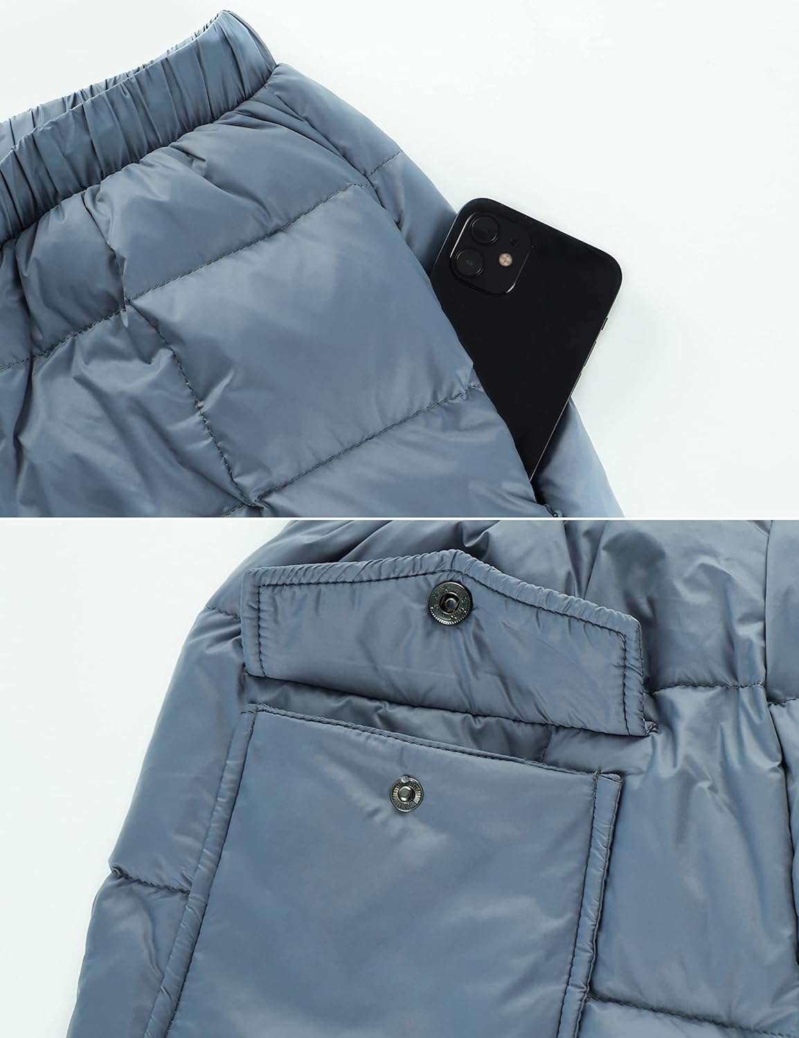 Gihuo Snow Pants Womens Winter Windproof Down Pants Warm Outdoor Ski Pants Padded Loose Ultralight Warm Trousers - Image 6