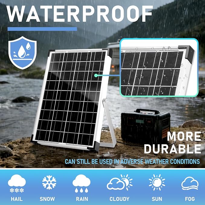 Kit solar 12V cargador batería 20W con controlador PWM 10A miniatura 3