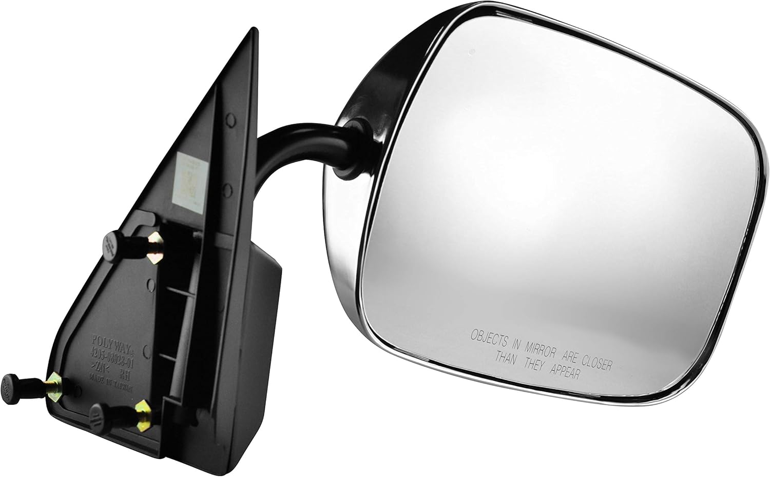 Dependable Direct Passenger Side Chrome Mirror Compatible with 88-00 C/K 1500 Chevy GMC Truck Suburban Manual Folding - Parts Link Number GM1321103