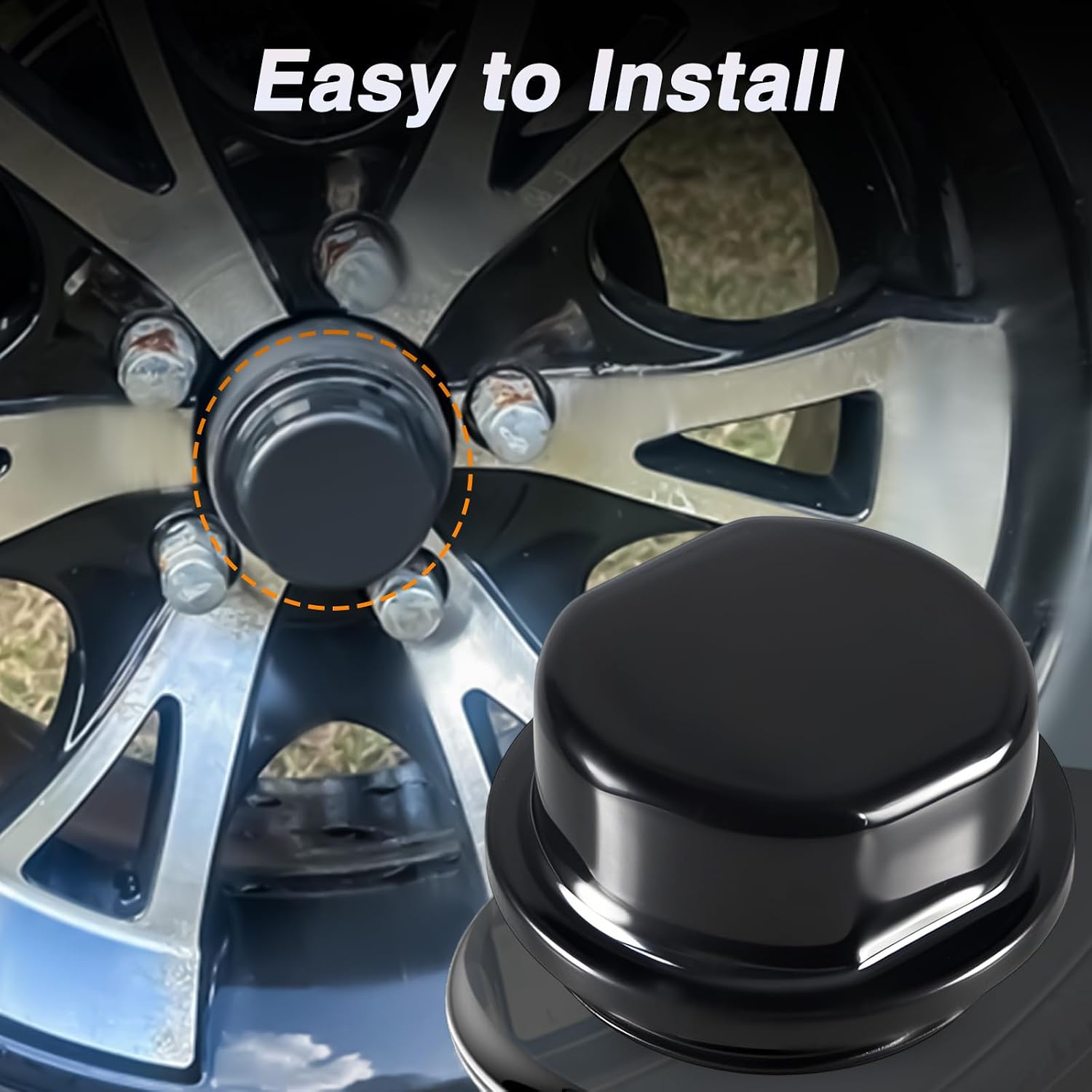 2Pcs Trailer Bearing Dust Cap Wheel Hub Grease Cover with O-Ring Compatible with Dexter Vortex Trailer, Marine Boat & Other Hub Kits Replace#: 81143 48355v K71-G01-73