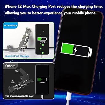 Charging Port Replacement for iPhone 12 Pro Max USB Dock Connector Flex Cable Microphone Replacement for iPhone 12 Pro Max with Tools