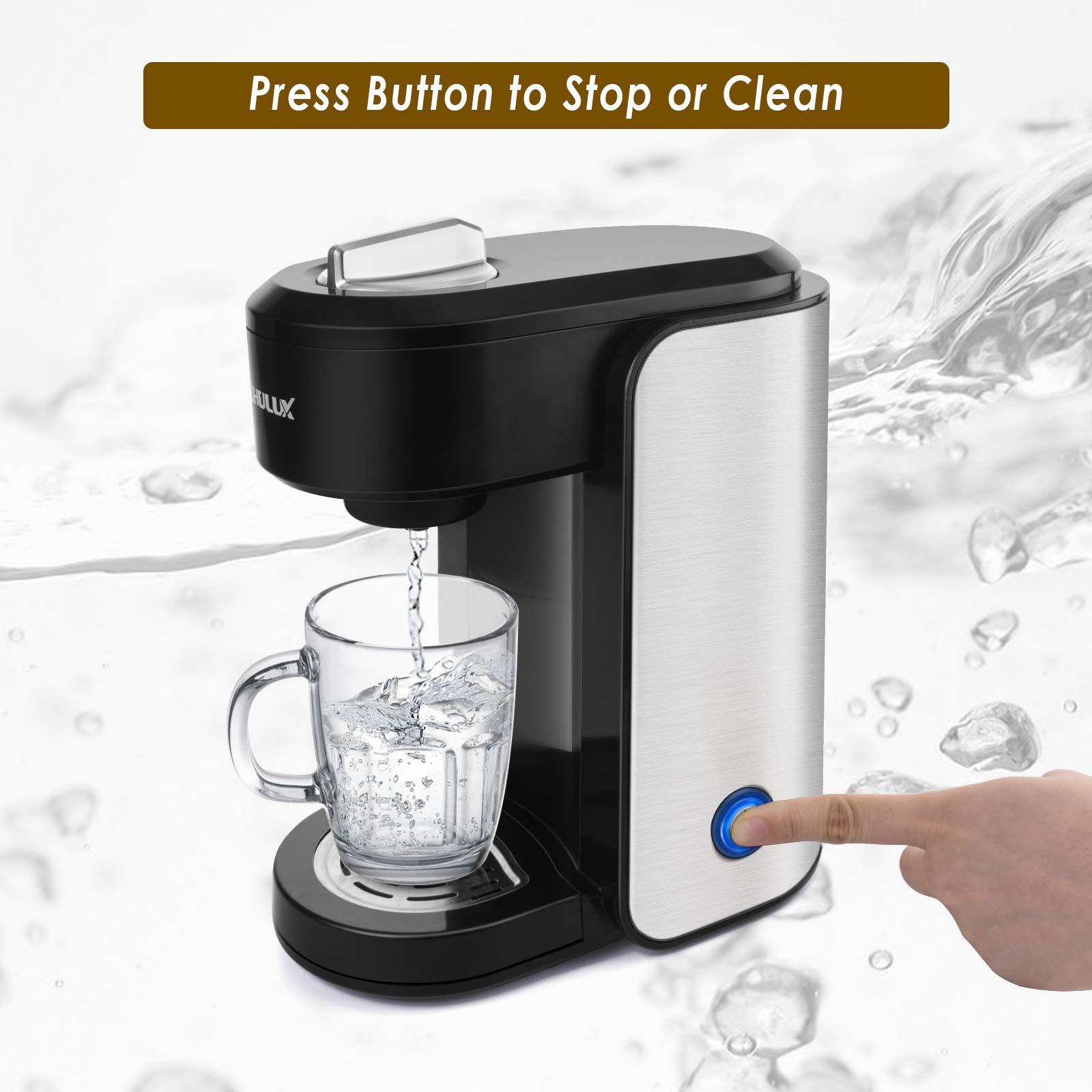 CHULUX Stainless Steel Single Serve Coffee Maker for Capsule ,Visiable