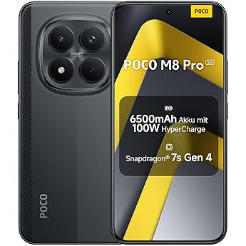 XIAOMI Poco M8 Pro 5G Smartphone 8 GB RAM + 256 GB Memory Mobile Phone with Android 6.83 Inch 1.5K CrystalRes AMOLED 50 MP Light Fusion 800 with OIS IP68 Black
