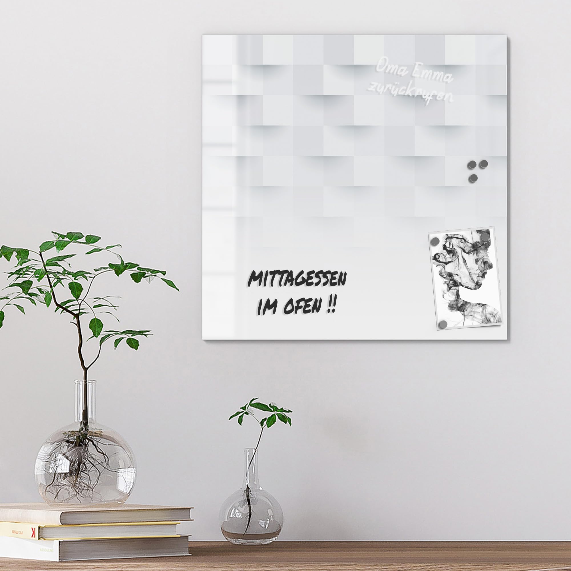 DEQORI Glas-Magnettafel „Stürmische See“ – 50x50 Cm, Magnetisch & Beschreibbar, Inkl. Magnete, Stift & Tuch