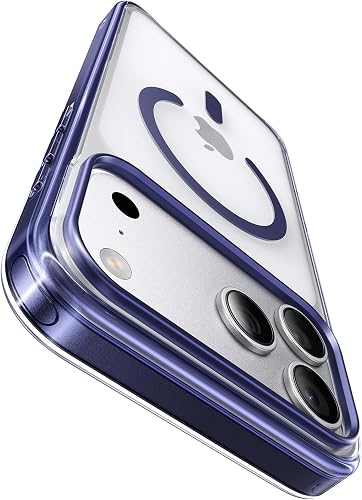 Peerock for iPhone 17 Pro Max Case Clear with Pearl Strap, Deep Blue