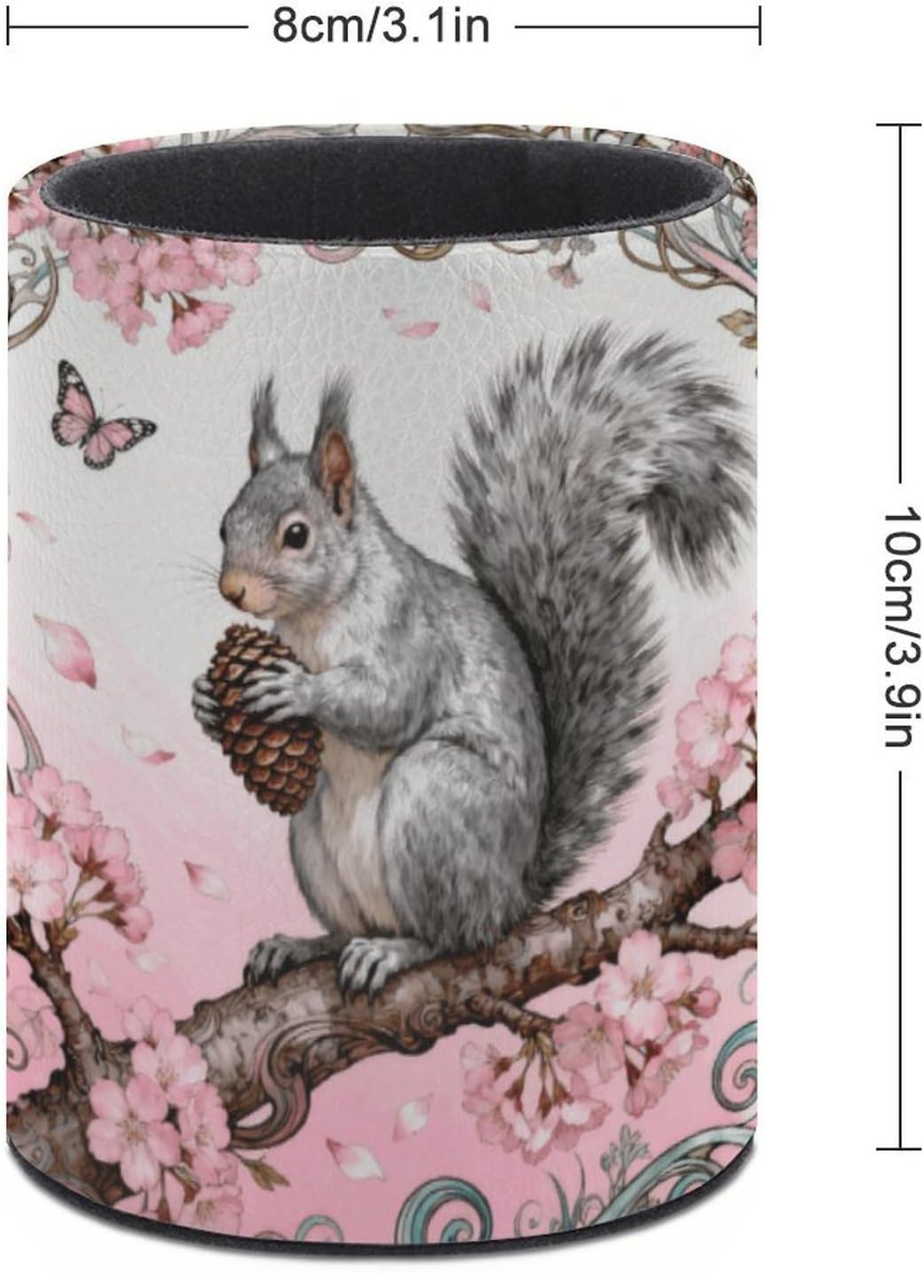 Squirrel Branch Round Pen Holder Desk Organizer for Office Home image 2