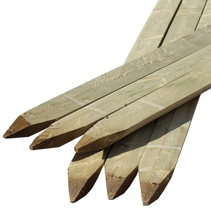 Buy Suregreen 6 Pack of Half Rounded Fence Stakes 1.8m x 100mm. Wooden