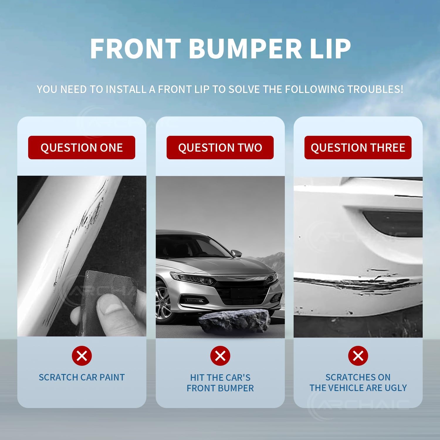 Archaic Front Bumper Lip Spoiler Compatible for 2020-2023 Toyota Corolla Sedan [LE/XLE],Splitter Under Chin Spoiler Body Kit Corolla Accessories.