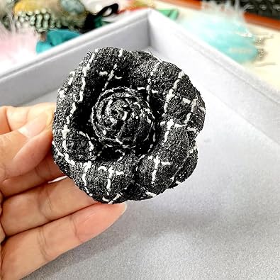 Classic Camellia Brooch Pin Fabric Handmade Flower Pin for Men Women