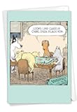 NobleWorks - 1 Humor Birthday Dog Card with Envelope - Funny Puppies Cartoons for Birthday Greetings, Celebration Notecard - Dogopoly C3986BDG