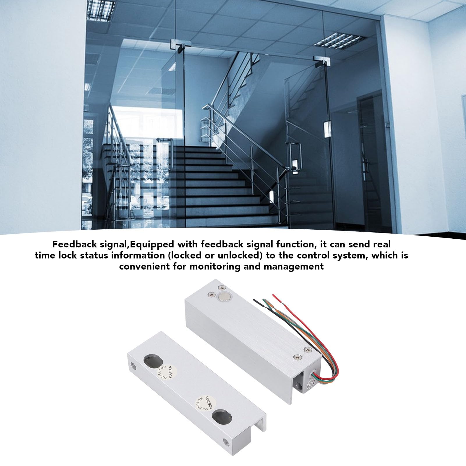 Irfora Serratura Elettrica con Chiavistello per Porte in Vetro Senza Telaio con Funzionamento Motorizzato, Ritardo Regolabile, Sicurezza Fail Safe, per Uso Commerciale e Residenziale